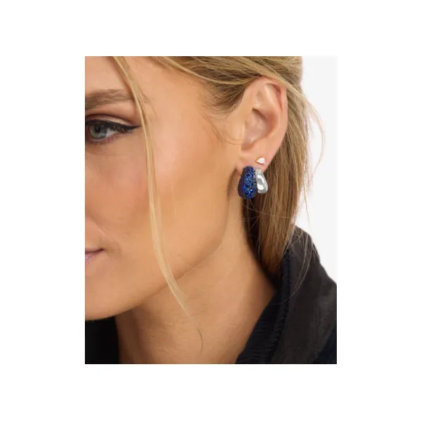 Melinda Maria Norah Loves A Pavé Silver Double Hoop Image 2 SVS Fine Jewelry Oceanside, NY