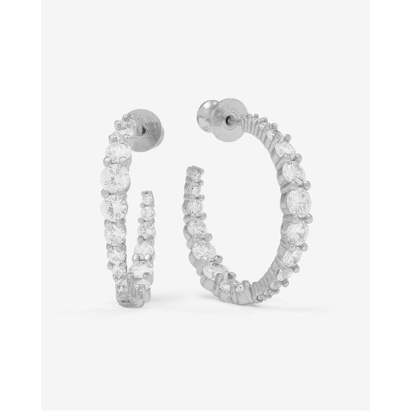 Melinda Maria Oh She Fancy Silver Graduated Hoops, 1