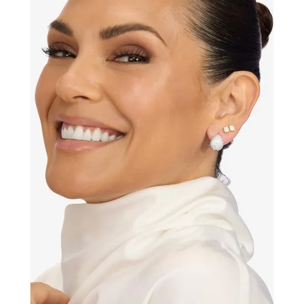 Melinda Maria Lil Norah Silver Pave Earrings Image 2 SVS Fine Jewelry Oceanside, NY