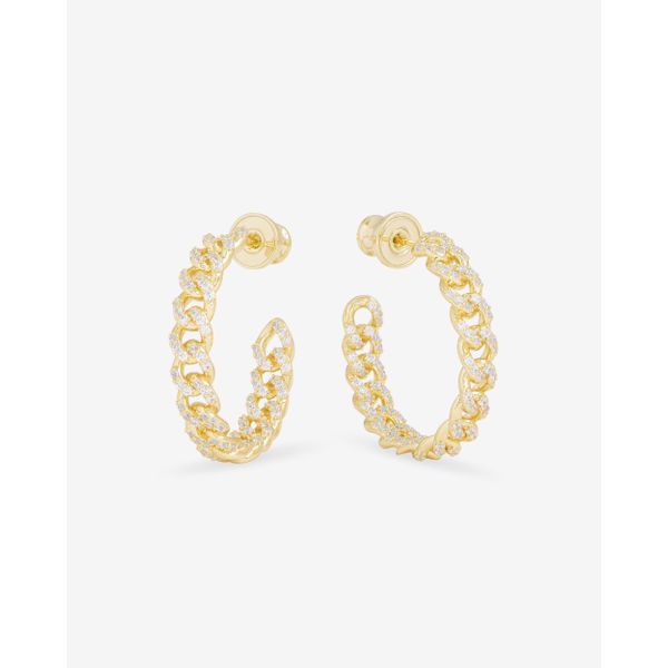 Melinda Maria Pavé Julian Gold Chain Hoops, 1