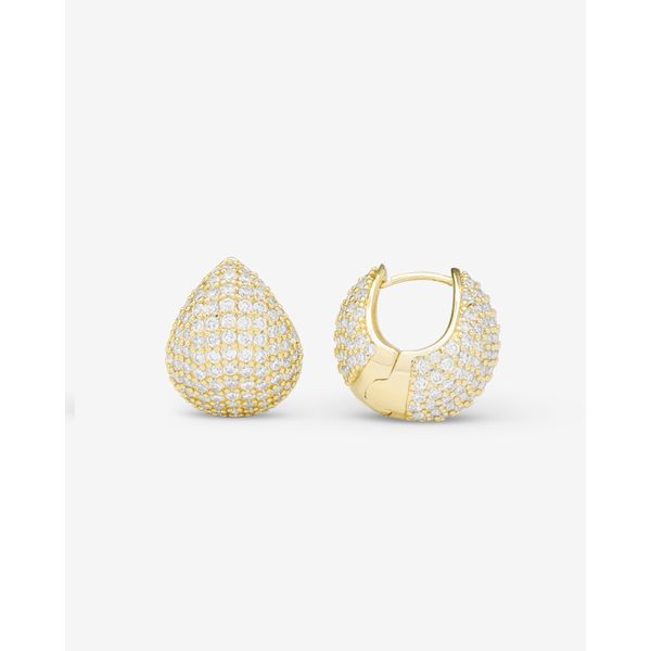 Melinda Maria Norah Gold Pave Earrings SVS Fine Jewelry Oceanside, NY