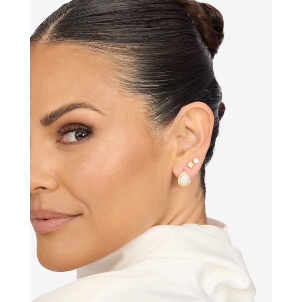 Melinda Maria Lil Norah Gold Pave Earrings Image 2 SVS Fine Jewelry Oceanside, NY