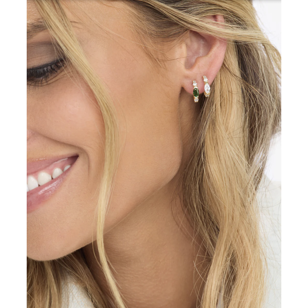 Melinda Maria She's So Extra Gold Huggies Image 2 SVS Fine Jewelry Oceanside, NY