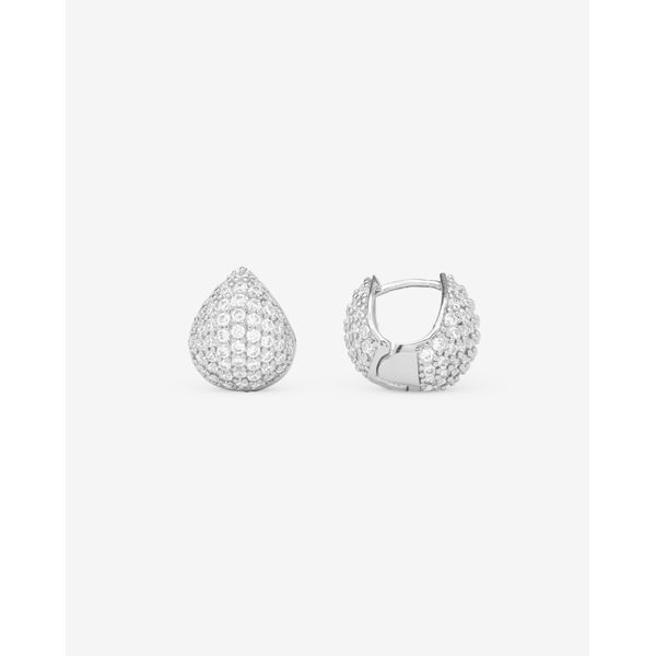 Melinda Maria Lil Norah Silver Pave Earrings SVS Fine Jewelry Oceanside, NY