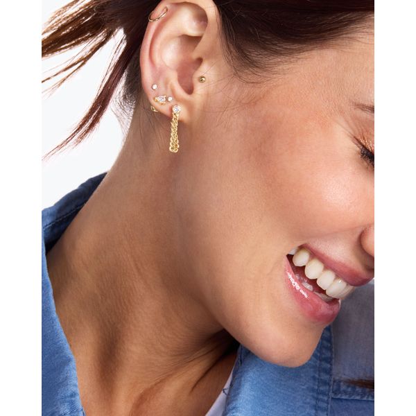 Melinda Maria Baby Julian Soft Chain Gold Hoops Image 2 SVS Fine Jewelry Oceanside, NY