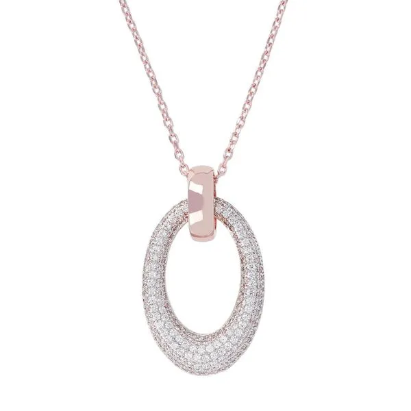 Bronzallure Altissima Oval Pave Necklace SVS Fine Jewelry Oceanside, NY