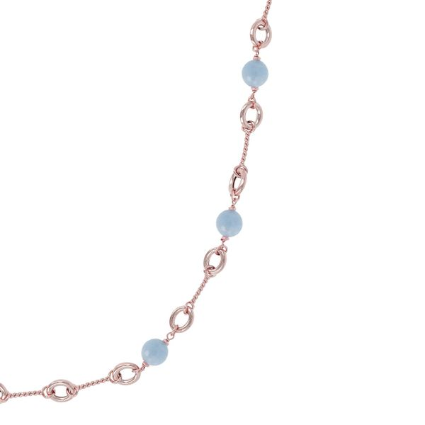 Bronzallure Variegata Twist Link Long Necklace With Gemstone Beads Image 2 SVS Fine Jewelry Oceanside, NY