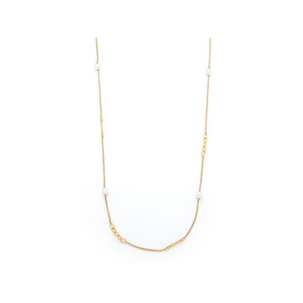ALOR Yellow Necklace with Pearls, 36