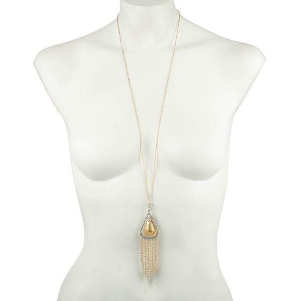 Alexis Bittar Crystal Capped Tassel Chain Necklace Image 2 SVS Fine Jewelry Oceanside, NY