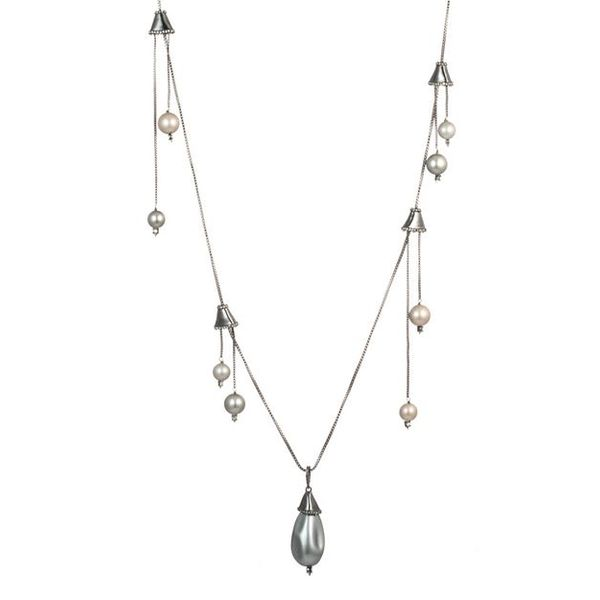 Alexis Bittar Pearl Drop Station Necklace SVS Fine Jewelry Oceanside, NY