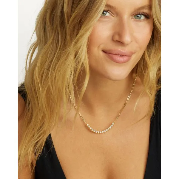 Melinda Maria Baroness Samantha Gold Tennis Necklace, 18