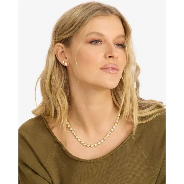 Melinda Maria She's A Boss Gold Tennis Necklace, 18