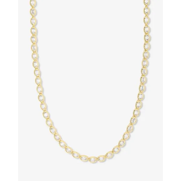 Melinda Maria She's A Boss Gold Tennis Necklace, 18
