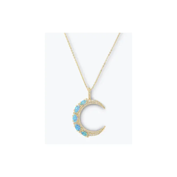 Melinda Maria She's An Icon Gold Moon Necklace SVS Fine Jewelry Oceanside, NY