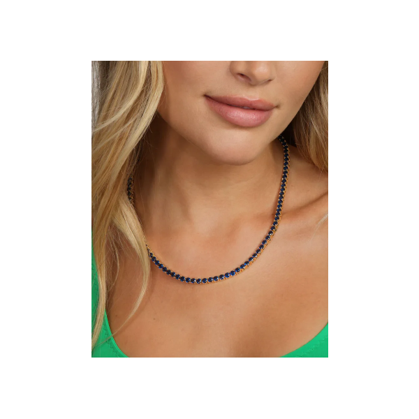 Melinda Maria Grand Heiress Gold Tennis Necklace Image 2 SVS Fine Jewelry Oceanside, NY