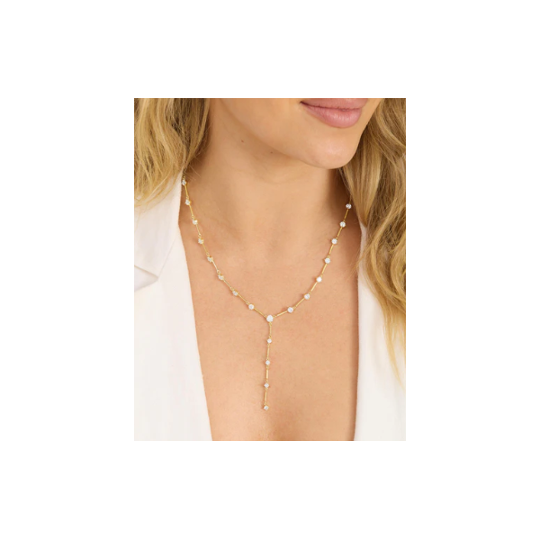 Melinda Maria Lavish Gold Lariat Necklace, 20