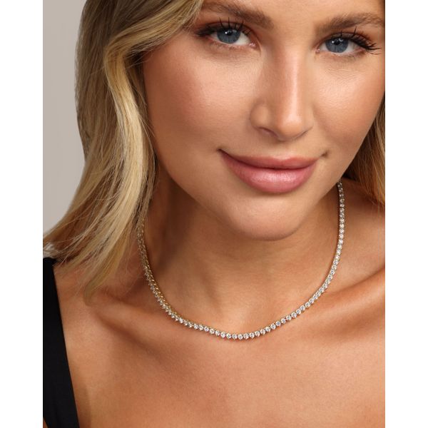 Melinda Maria Not Your Basic Gold Tennis Necklace, 16