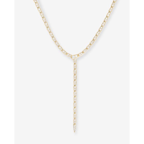 Melinda Maria Pavé Serpent Gold Lariat Necklace, 16
