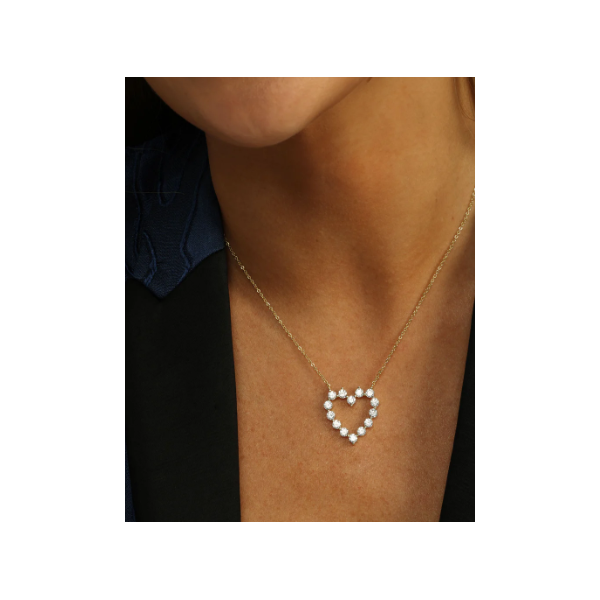 Melinda Maria She's An Icon Gold Small Heart Necklace Image 2 SVS Fine Jewelry Oceanside, NY