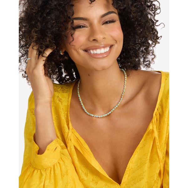 Melinda Maria Isla Gold Tennis Necklace, 16
