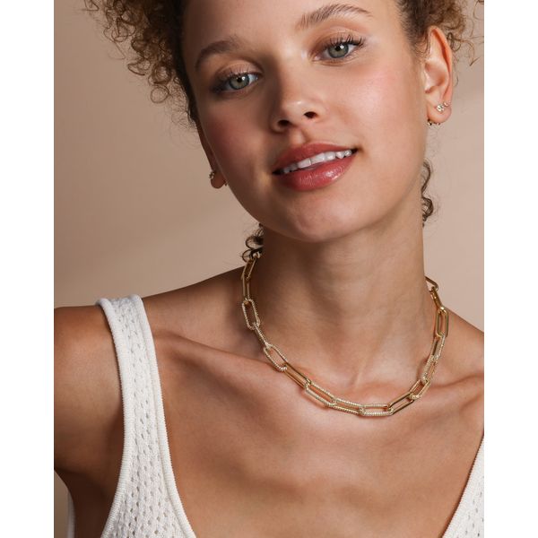 Melinda Maria Carrie Pavé Gold Chain Necklace, 18