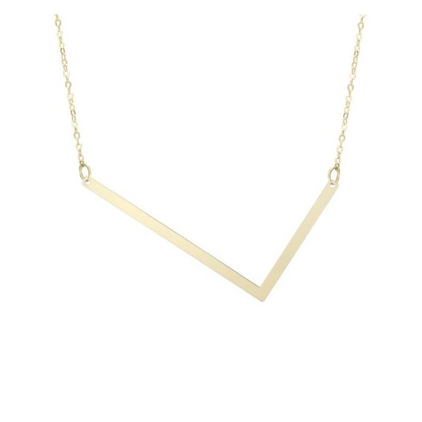 14K Yellow Gold Polished Initial L Necklace SVS Fine Jewelry Oceanside, NY