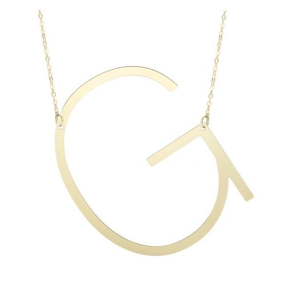 14K Yellow Gold Polished Initial G Necklace SVS Fine Jewelry Oceanside, NY