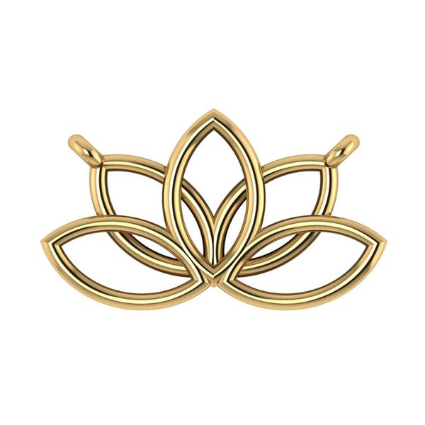 14K Yellow Gold Lotus Flower Necklace, 21.5