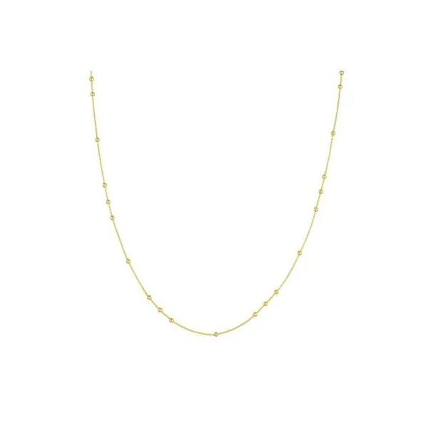 Yellow Gold 0.9 mm 3+1 2 mm Bead Stations Necklace SVS Fine Jewelry Oceanside, NY