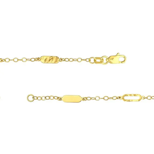 Yellow Gold Mixed Oval Station Curb Chain Necklace Image 3 SVS Fine Jewelry Oceanside, NY