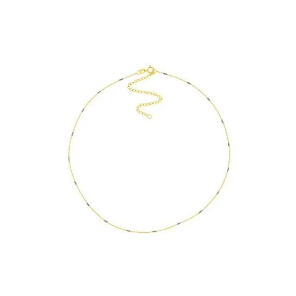 Yellow And White Gold Two-Tone Saturn Chain Choker SVS Fine Jewelry Oceanside, NY