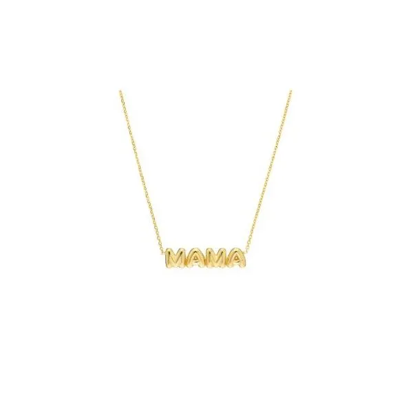 Yellow Gold Puff Mama Adjustable Necklace SVS Fine Jewelry Oceanside, NY