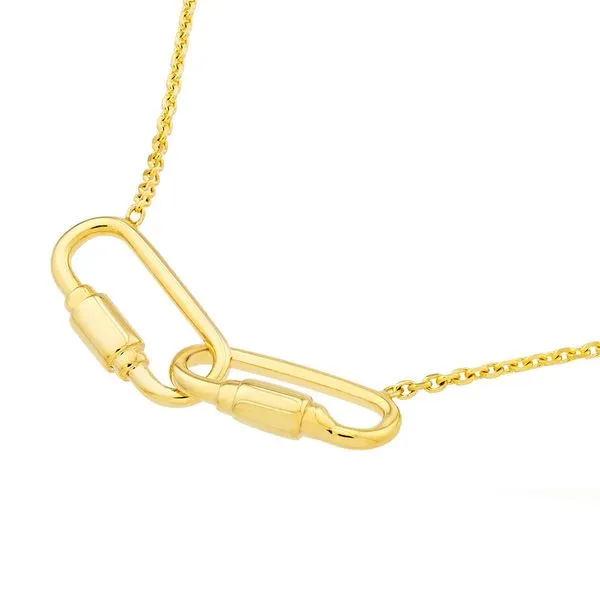 Yellow Gold Interlocked Links Necklace Image 4 SVS Fine Jewelry Oceanside, NY