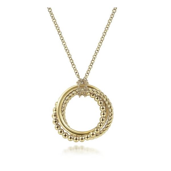 Gabriel & Co. Bujukan Yellow Gold Circle Necklace SVS Fine Jewelry Oceanside, NY