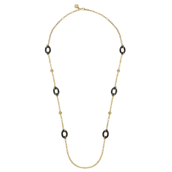 Gabriel & Co. Bujukan Yellow Gold And Ceramic Necklace Image 2 SVS Fine Jewelry Oceanside, NY