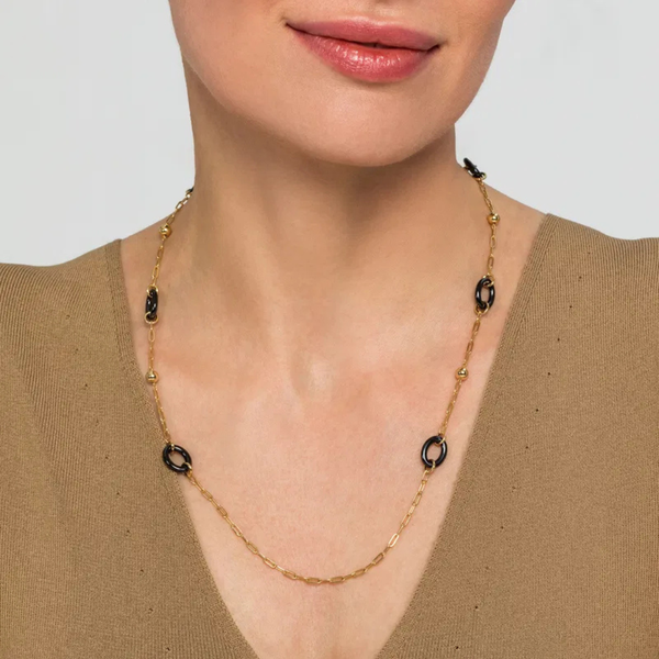 Gabriel & Co. Bujukan Yellow Gold And Ceramic Necklace Image 4 SVS Fine Jewelry Oceanside, NY