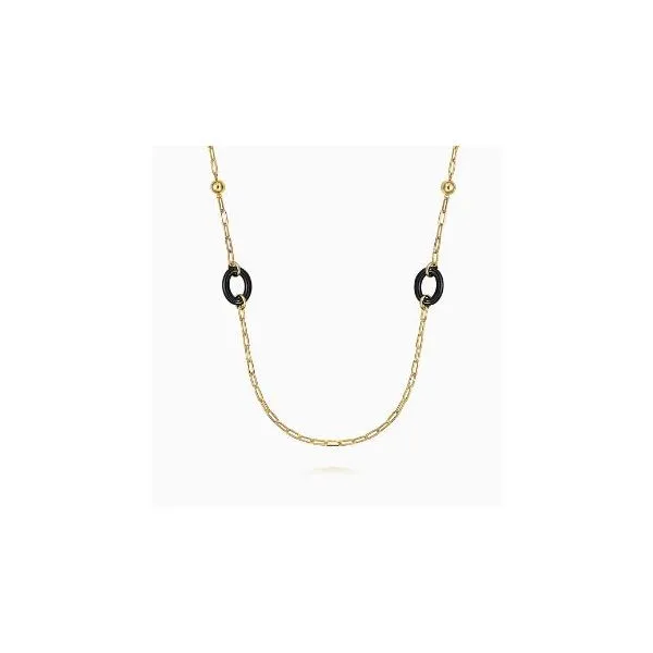 Gabriel & Co. Bujukan Yellow Gold And Ceramic Necklace SVS Fine Jewelry Oceanside, NY
