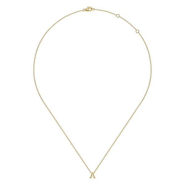 Gabriel & Co. 14K Yellow Gold A Initial Necklace Image 2 SVS Fine Jewelry Oceanside, NY