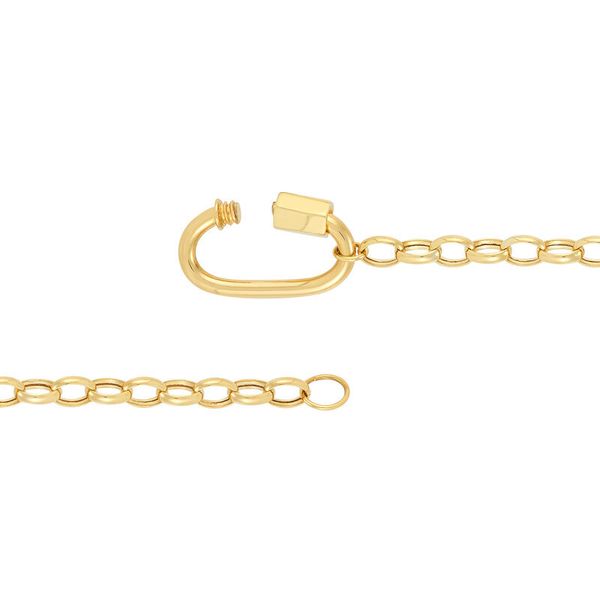 Yellow Gold Polished Rolo Chain Necklace Image 2 SVS Fine Jewelry Oceanside, NY