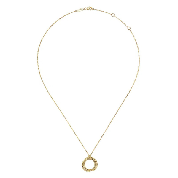 Gabriel & Co. Bujukan Yellow Gold Circle Necklace Image 2 SVS Fine Jewelry Oceanside, NY