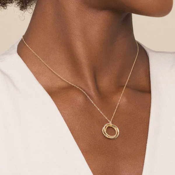 Gabriel & Co. Bujukan Yellow Gold Circle Necklace Image 3 SVS Fine Jewelry Oceanside, NY