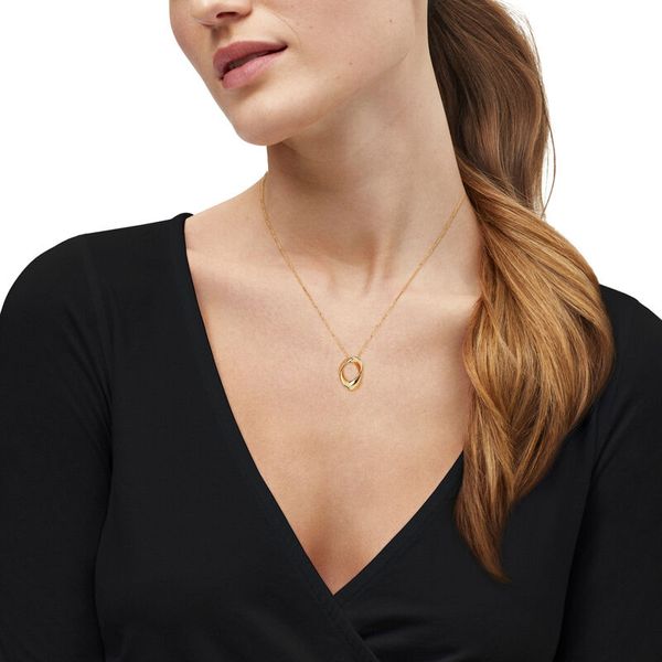Yellow Gold Polished Elongated Teardrop On Chain Image 2 SVS Fine Jewelry Oceanside, NY