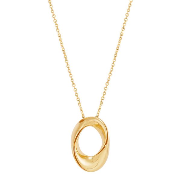 Yellow Gold Polished Elongated Teardrop On Chain SVS Fine Jewelry Oceanside, NY