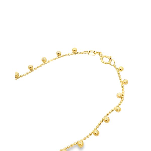 Yellow Gold Polished Solid Bead Dangle Necklace Image 3 SVS Fine Jewelry Oceanside, NY