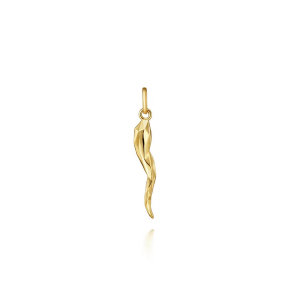 Gabriel Facets Yellow Gold Italian Horn Pendant SVS Fine Jewelry Oceanside, NY