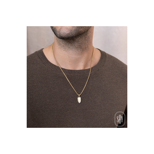 Shy Creation Men's Yellow Gold & Diamond Pendant Image 2 SVS Fine Jewelry Oceanside, NY