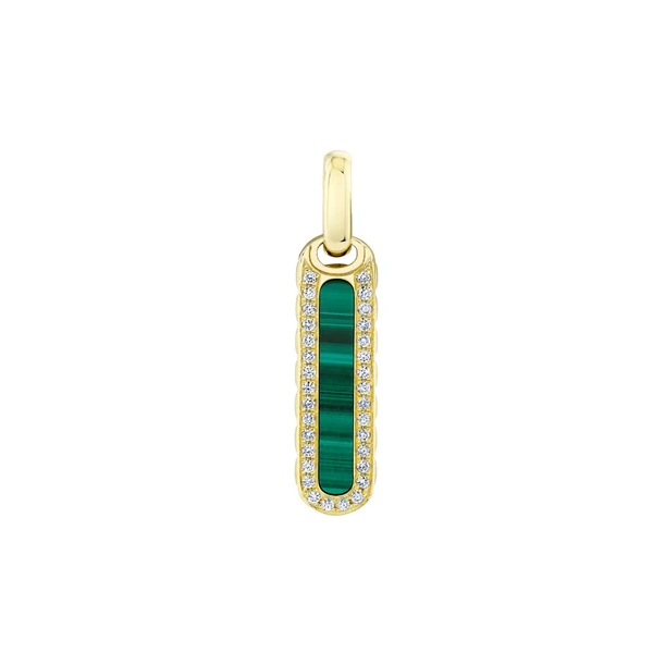 Shy Creation Men's Yellow Gold, Diamond, & Malachite Pendant SVS Fine Jewelry Oceanside, NY