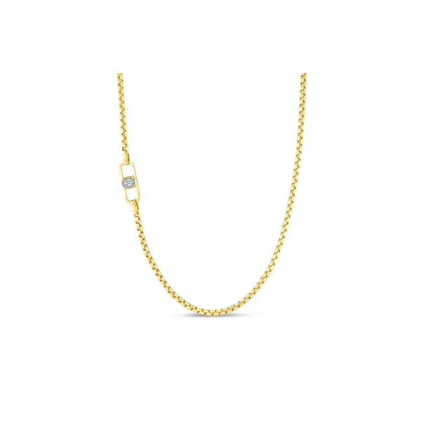Shy Creation Men's Yellow Gold Diamond Box Chain SVS Fine Jewelry Oceanside, NY