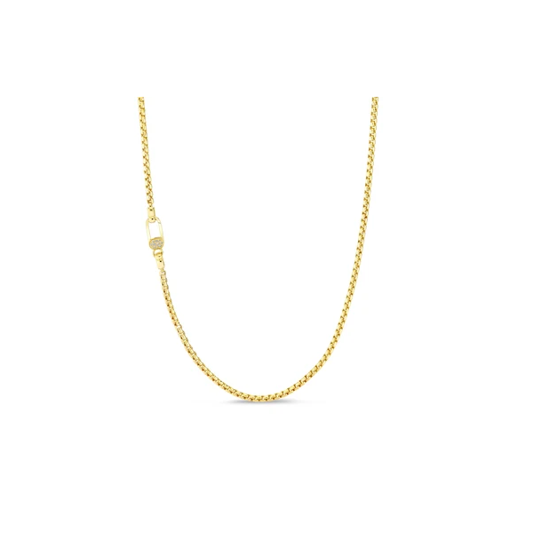 Shy Creation Men's Yellow Gold Diamond Box Chain SVS Fine Jewelry Oceanside, NY