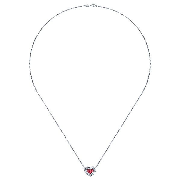 Gabriel & Co. Eternal Love Collection White Gold Diamond Necklace Image 2 SVS Fine Jewelry Oceanside, NY